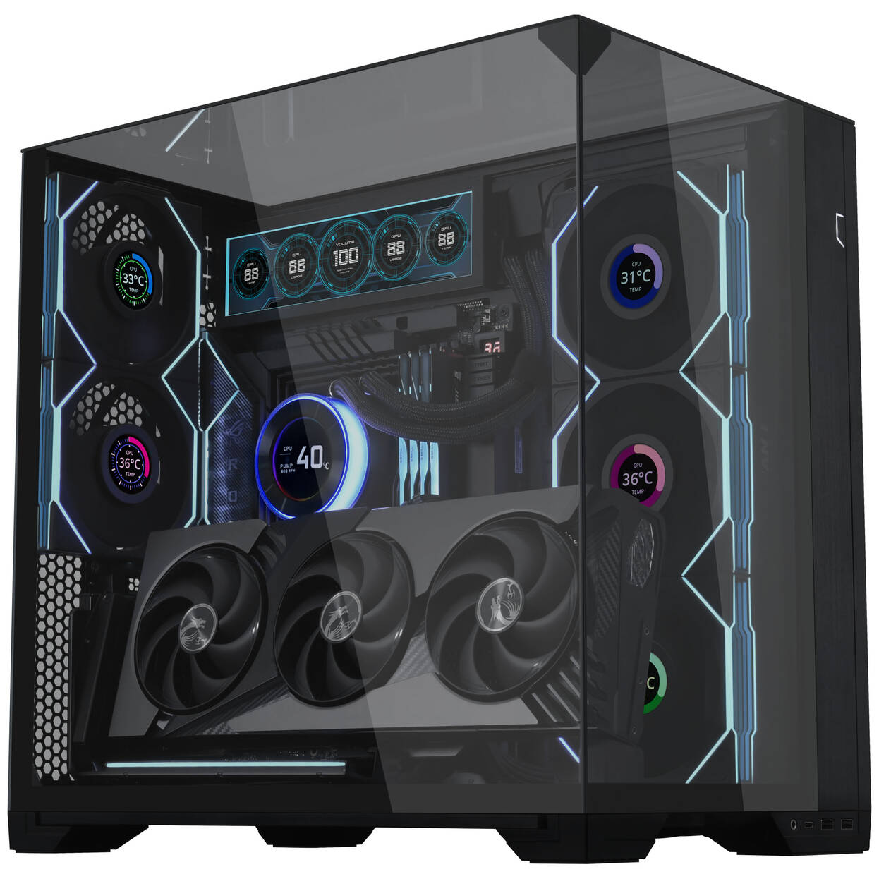 Lian Li Vertical GPU Mounting Kit with PCIe 5.0 Riser Cable - Black - B-Grade