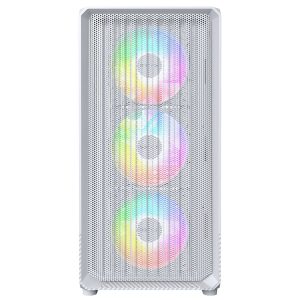 Montech X5M PC Case, Mid Tower, Micro-ATX, ARGB, Tempered Glass - White