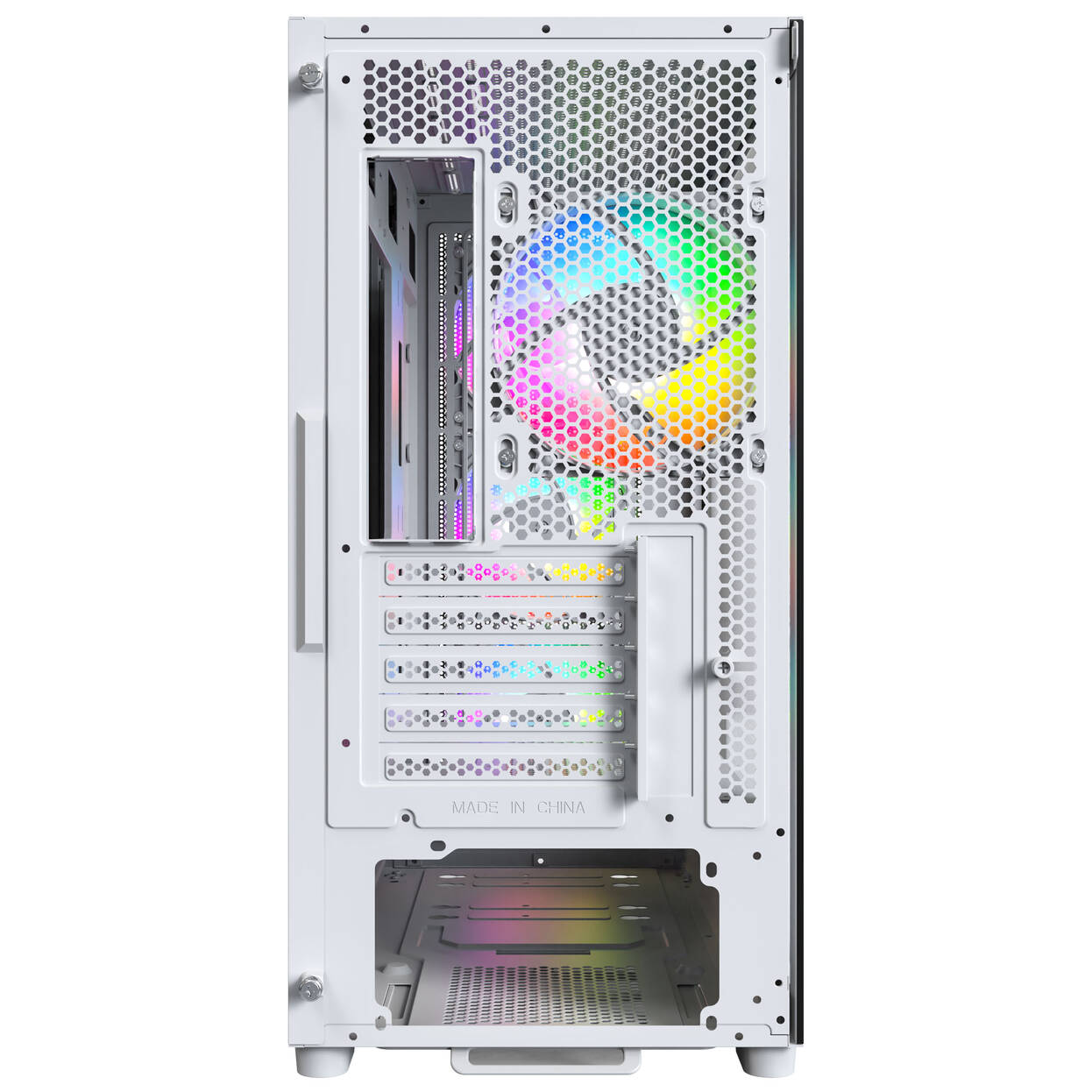 Montech X5M PC Case, Mid Tower, Micro-ATX, ARGB, Tempered Glass - White