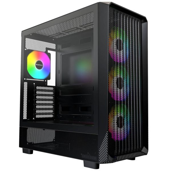 Montech X5 PC Case, Mid Tower, E-ATX, ARGB, Tempered Glass – Black