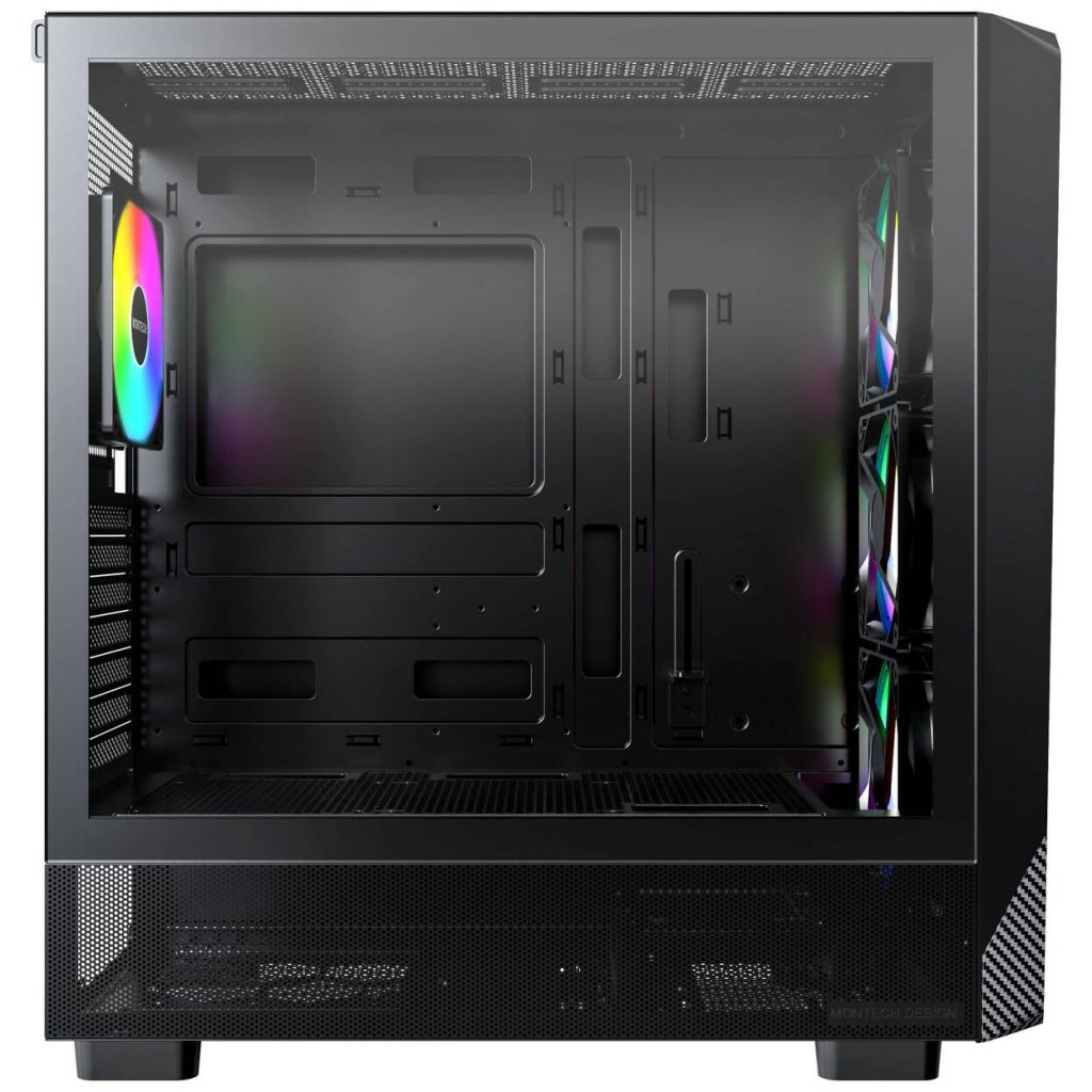 Montech X5 PC Case, Mid Tower, E-ATX, ARGB, Tempered Glass - Black
