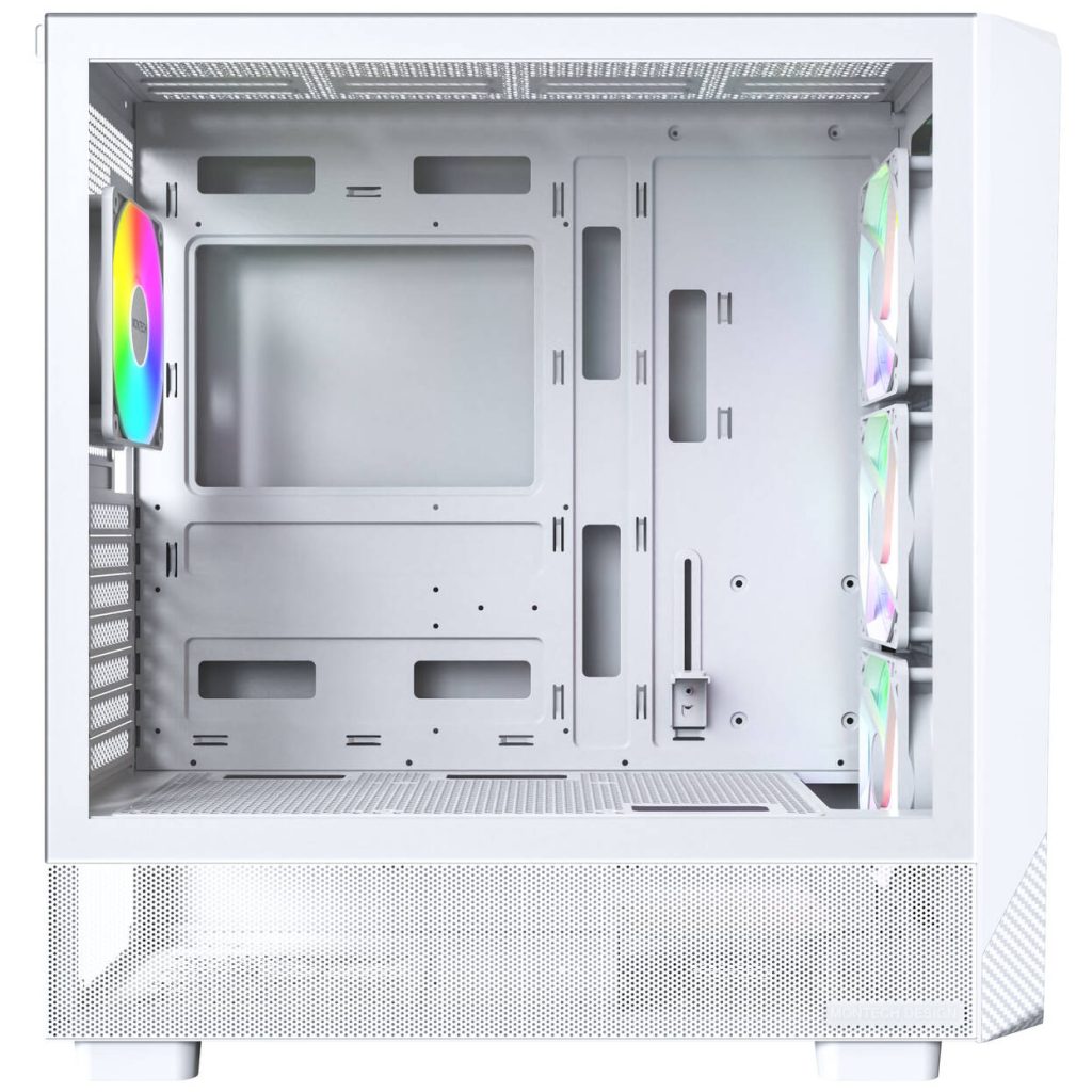 Montech X5 PC Case, Mid-Tower, E-ATX, ARGB, Tempered Glass - White