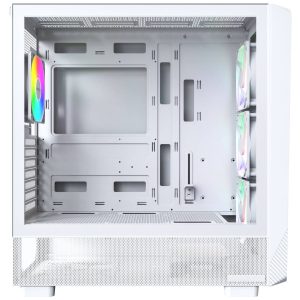 Montech X5 PC Case, Mid-Tower, E-ATX, ARGB, Tempered Glass - White