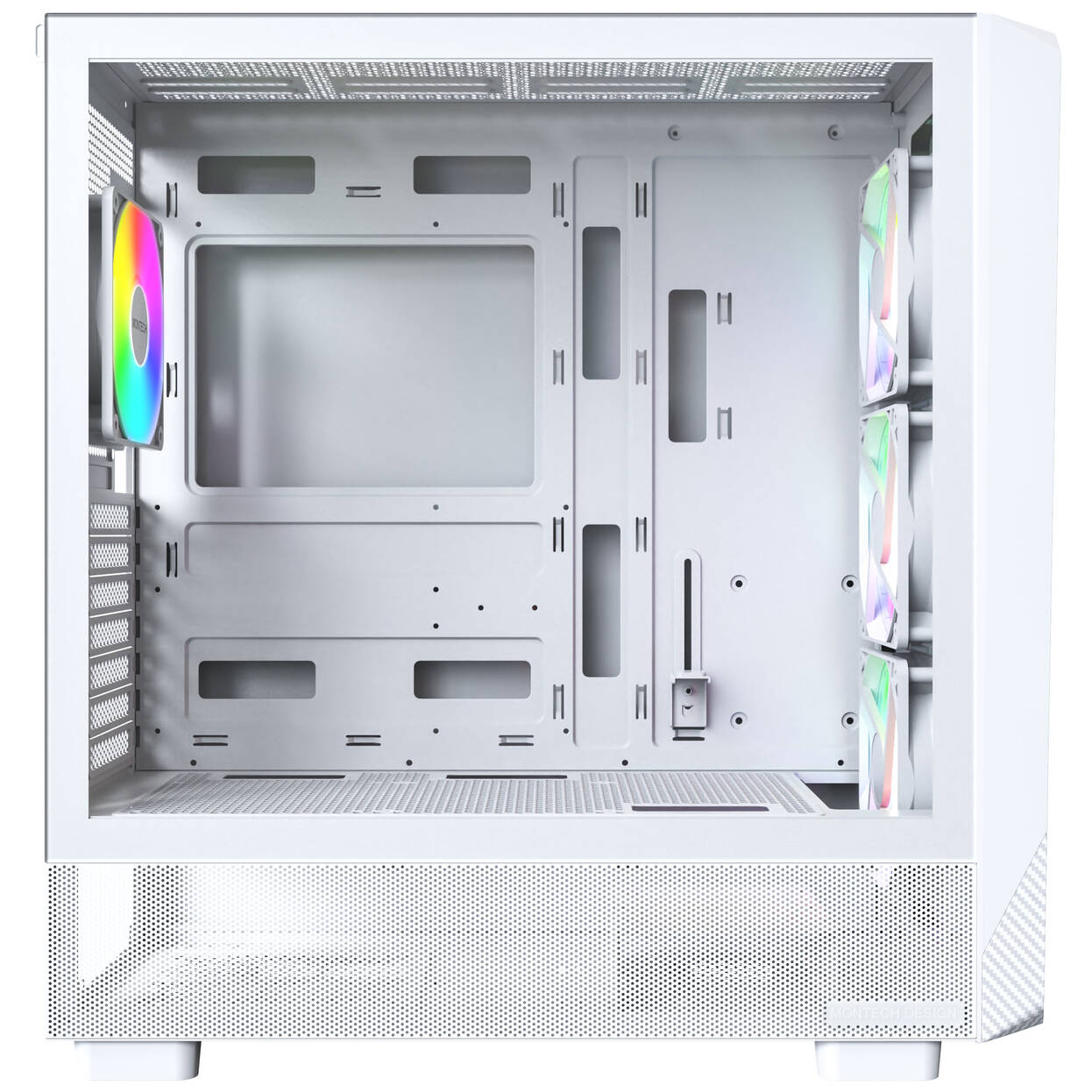 Montech X5 PC Case, Mid-Tower, E-ATX, ARGB, Tempered Glass - White