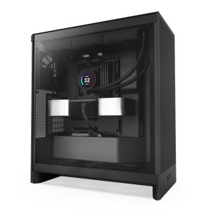 NZXT H7 Flow PC Case, Mid Tower, E-ATX, Tempered Glass - black
