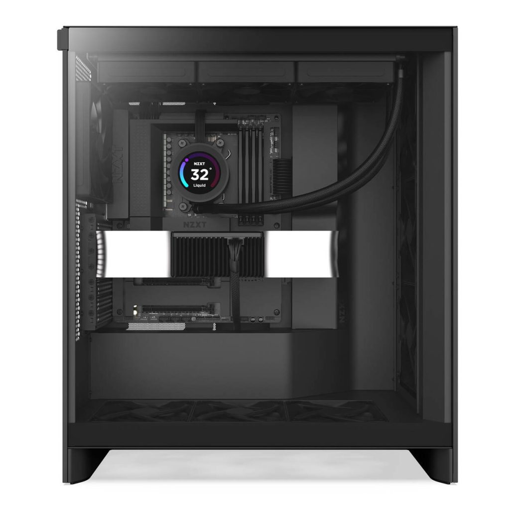 NZXT H7 Flow PC Case, Mid Tower, E-ATX, Tempered Glass - black