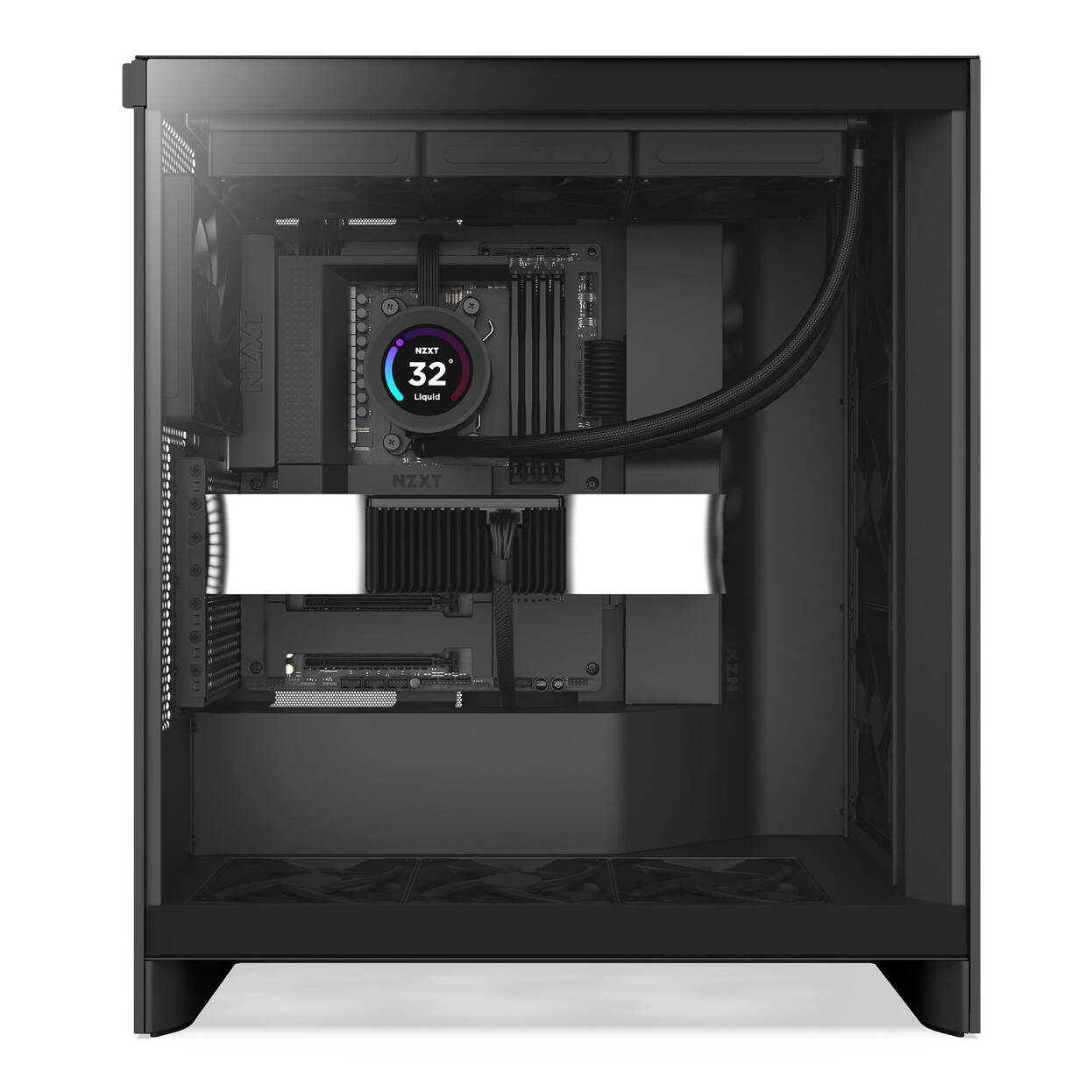 NZXT H7 Flow PC Case, Mid Tower, E-ATX, Tempered Glass - black