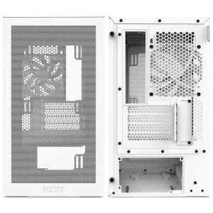 NZXT H3 Flow PC Case, Mid Tower, mATX, Tempered Glass - White