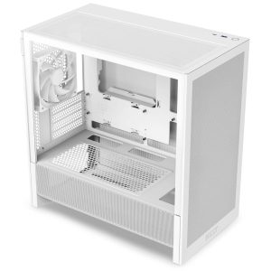 NZXT H3 Flow PC Case, Mid Tower, mATX, Tempered Glass - White