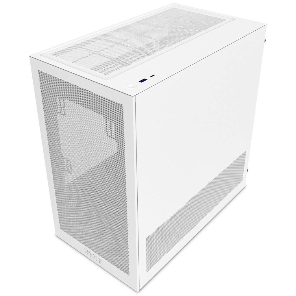 NZXT H3 Flow PC Case, Mid Tower, mATX, Tempered Glass - White