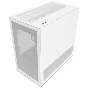 NZXT H3 Flow PC Case, Mid Tower, mATX, Tempered Glass - White