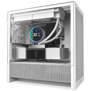 NZXT H3 Flow PC Case, Mid Tower, mATX, Tempered Glass - White