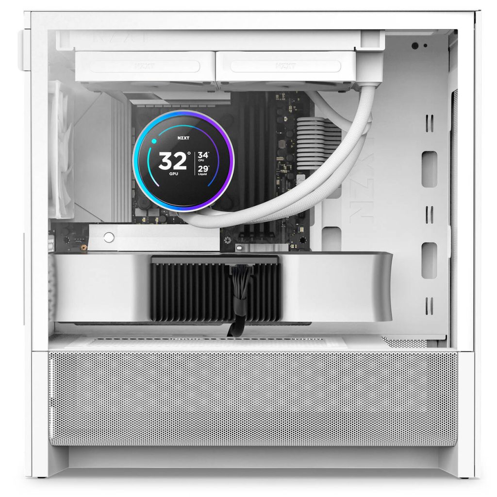NZXT H3 Flow PC Case, Mid Tower, mATX, Tempered Glass - White