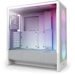 NZXT H5 Flow RGB PC Case, Mid Tower, ATX, RGB, Tempered Glass - White