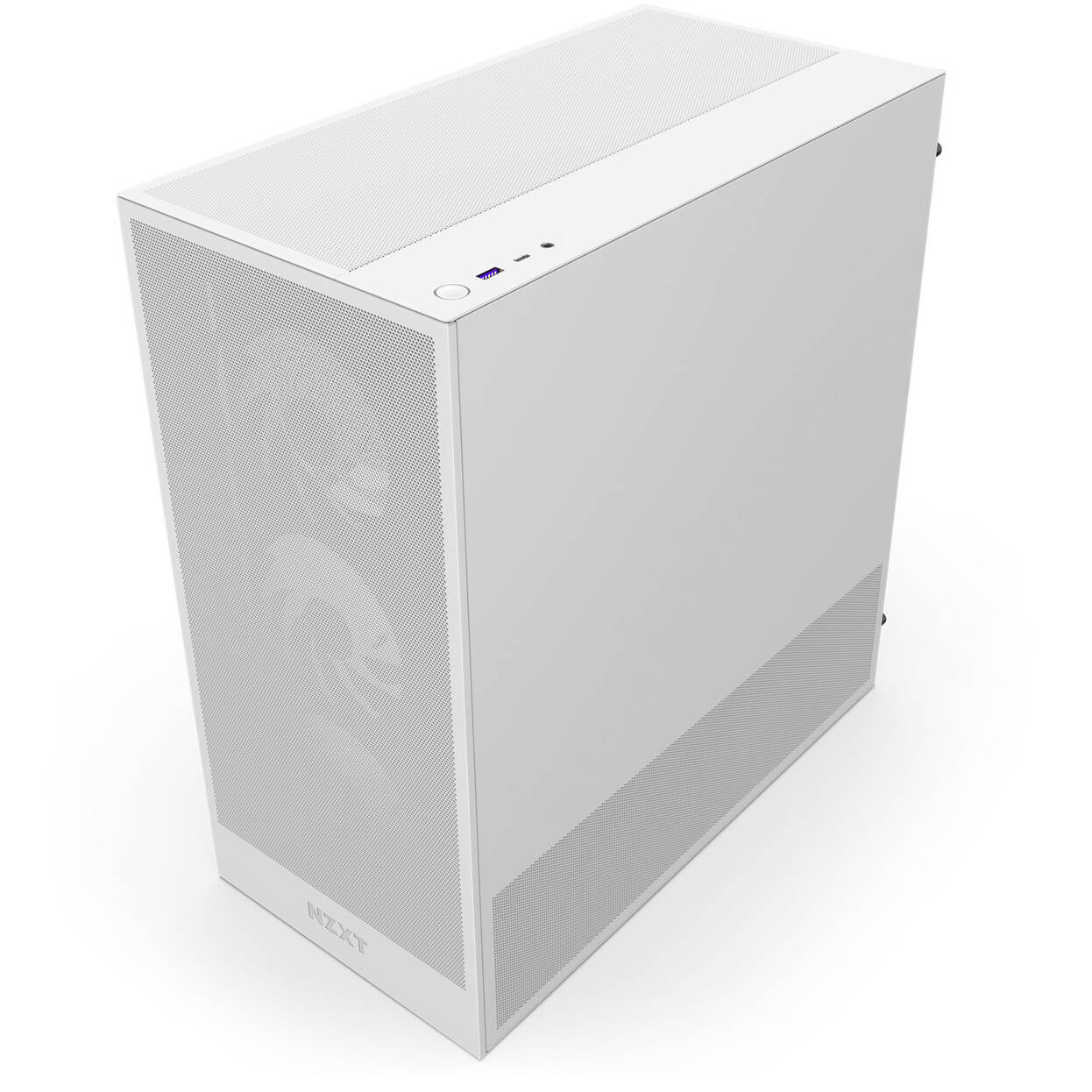 NZXT H5 Flow RGB PC Case, Mid Tower, ATX, RGB, Tempered Glass - White