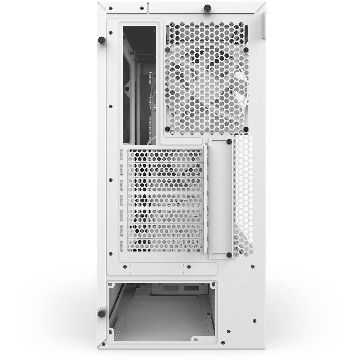 NZXT H5 Flow RGB PC Case, Mid Tower, ATX, RGB, Tempered Glass - White