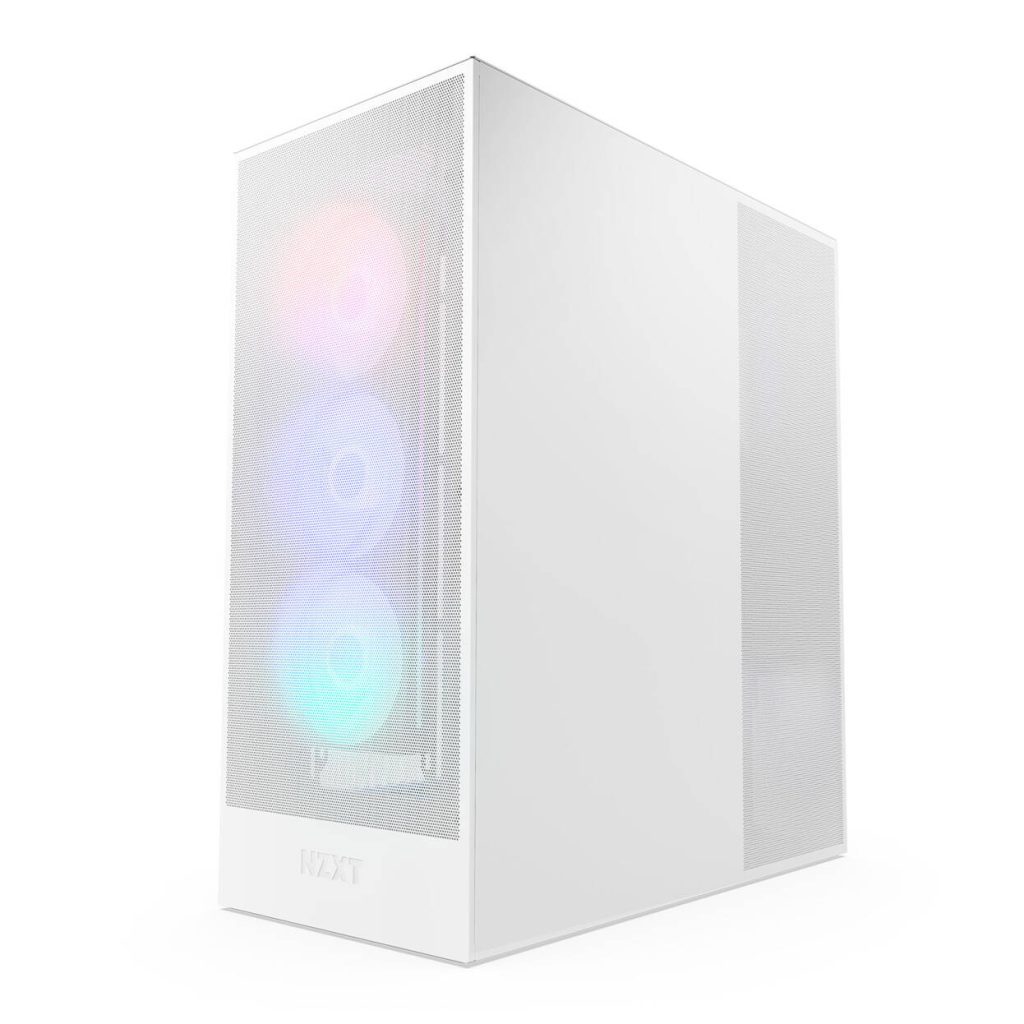 NZXT H7 Flow RGB PC Case, Mid Tower, E-ATX, RGB, Tempered Glass - White : image 6