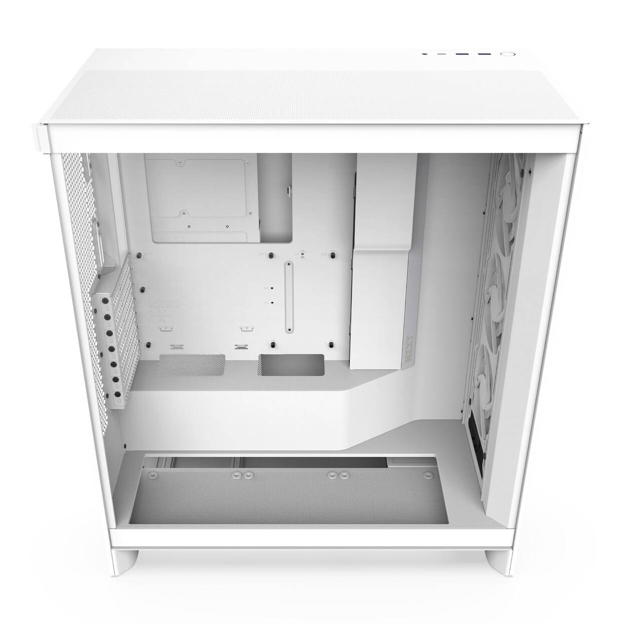 NZXT H7 Flow RGB PC Case, Mid Tower, E-ATX, RGB, Tempered Glass - White : image 9