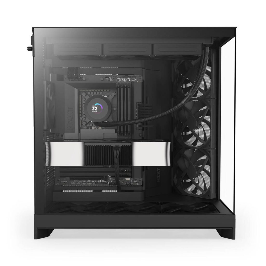 NZXT H9 Flow PC Case, Mid Tower, ATX, Tempered Glass - Black : image 3