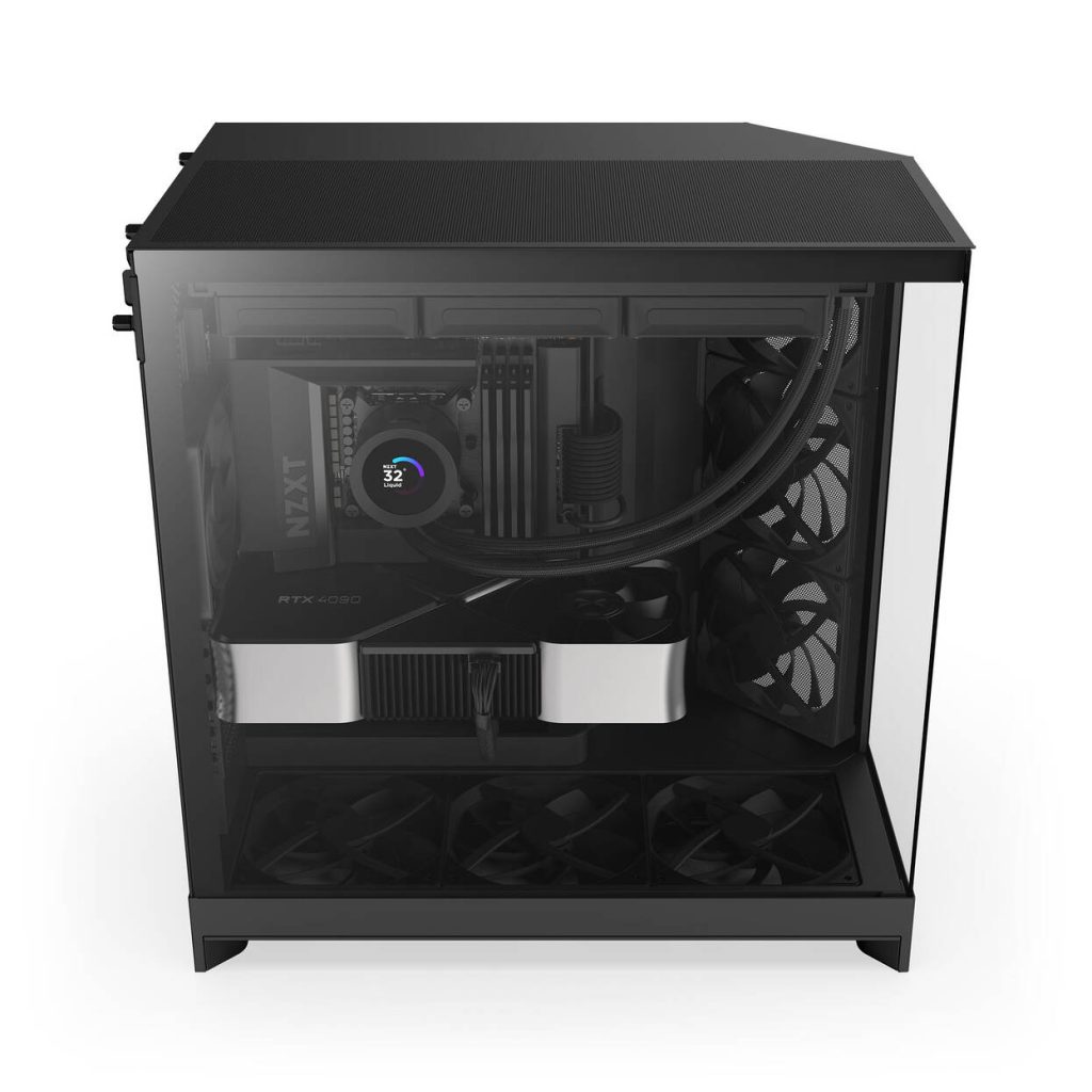 NZXT H9 Flow PC Case, Mid Tower, ATX, Tempered Glass - Black : image 4