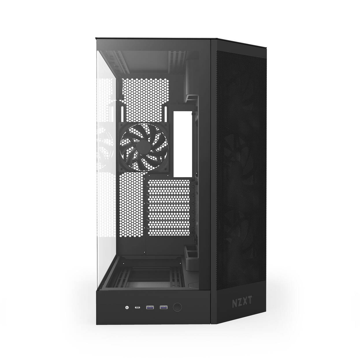 NZXT H9 Flow PC Case, Mid Tower, ATX, Tempered Glass - Black : image 7