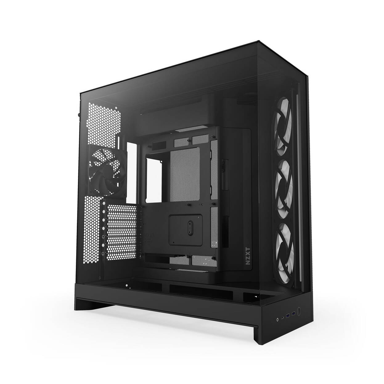 NZXT H9 Flow RGB PC Case, Mid-Tower, E-ATX, Tempered Glass - Black