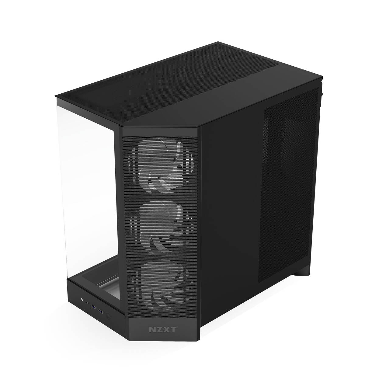 NZXT H9 Flow RGB PC Case, Mid-Tower, E-ATX, Tempered Glass - Black