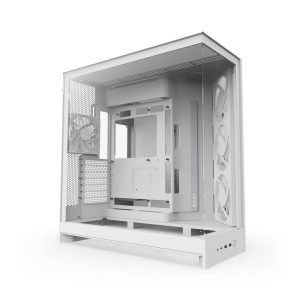 NZXT H9 Flow RGB PC Case, Mid-Tower, E-ATX, Tempered Glass - White : image 2