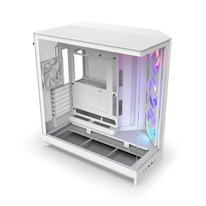 NZXT H9 Flow RGB PC Case, Mid-Tower, E-ATX, Tempered Glass - White : image 6
