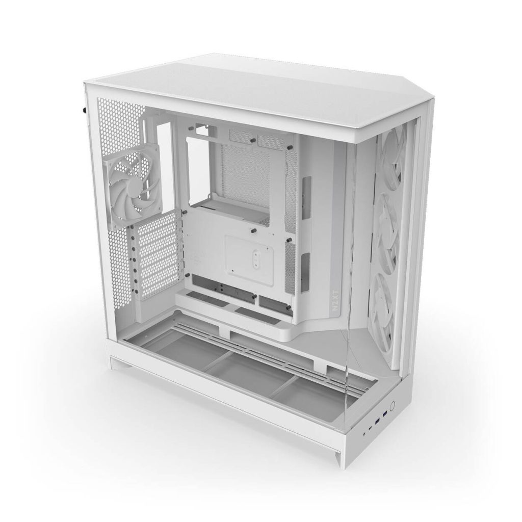NZXT H9 Flow RGB PC Case, Mid-Tower, E-ATX, Tempered Glass - White : image 7
