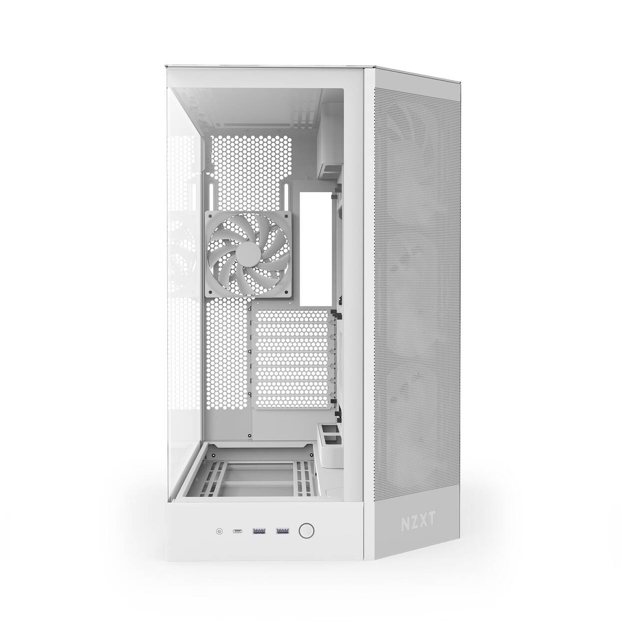 NZXT H9 Flow RGB PC Case, Mid-Tower, E-ATX, Tempered Glass - White : image 9