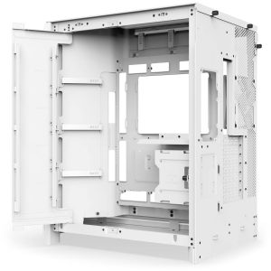 NZXT H9 Flow RGB+ PC Case, Mid Tower, E-ATX, Tempered Glass - White