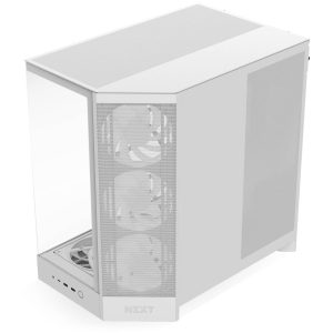 NZXT H9 Flow RGB+ PC Case, Mid Tower, E-ATX, Tempered Glass - White