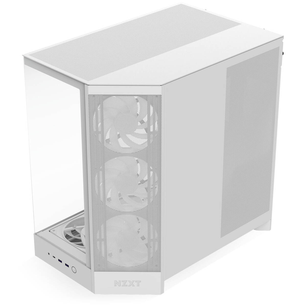 NZXT H9 Flow RGB+ PC Case, Mid Tower, E-ATX, Tempered Glass - White