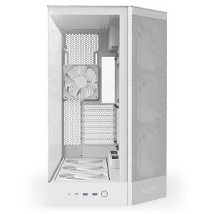 NZXT H9 Flow RGB+ PC Case, Mid Tower, E-ATX, Tempered Glass - White