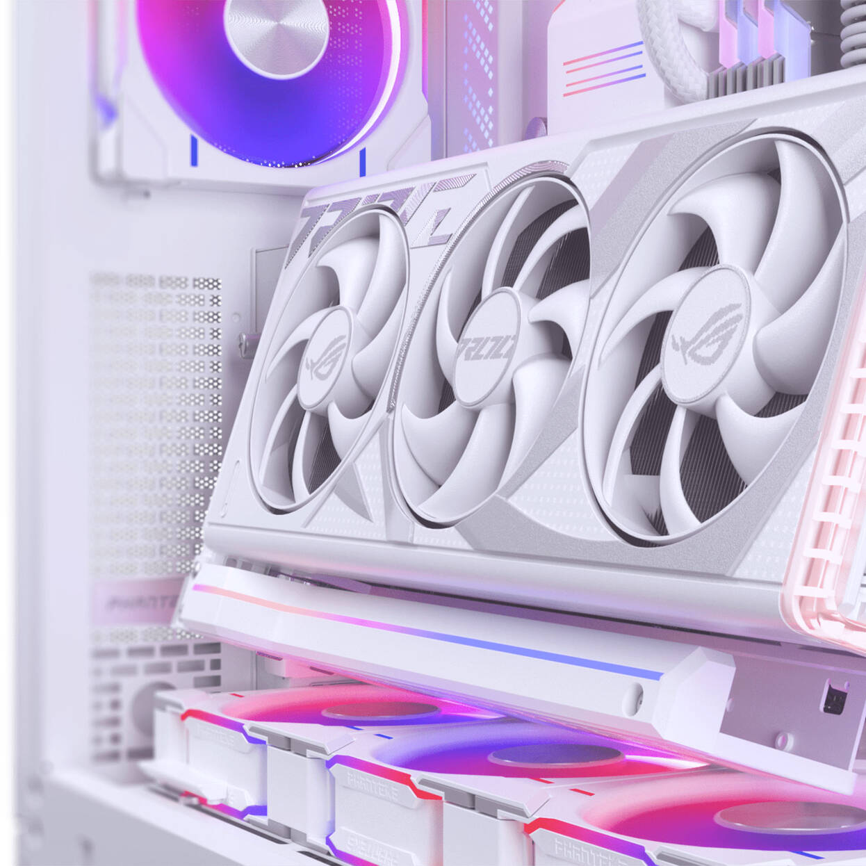 Phanteks Premium PCIe Gen 5 Vertical GPU Bracket, DRGB, with PCIe 5.0 Riser Cable - 220mm, white