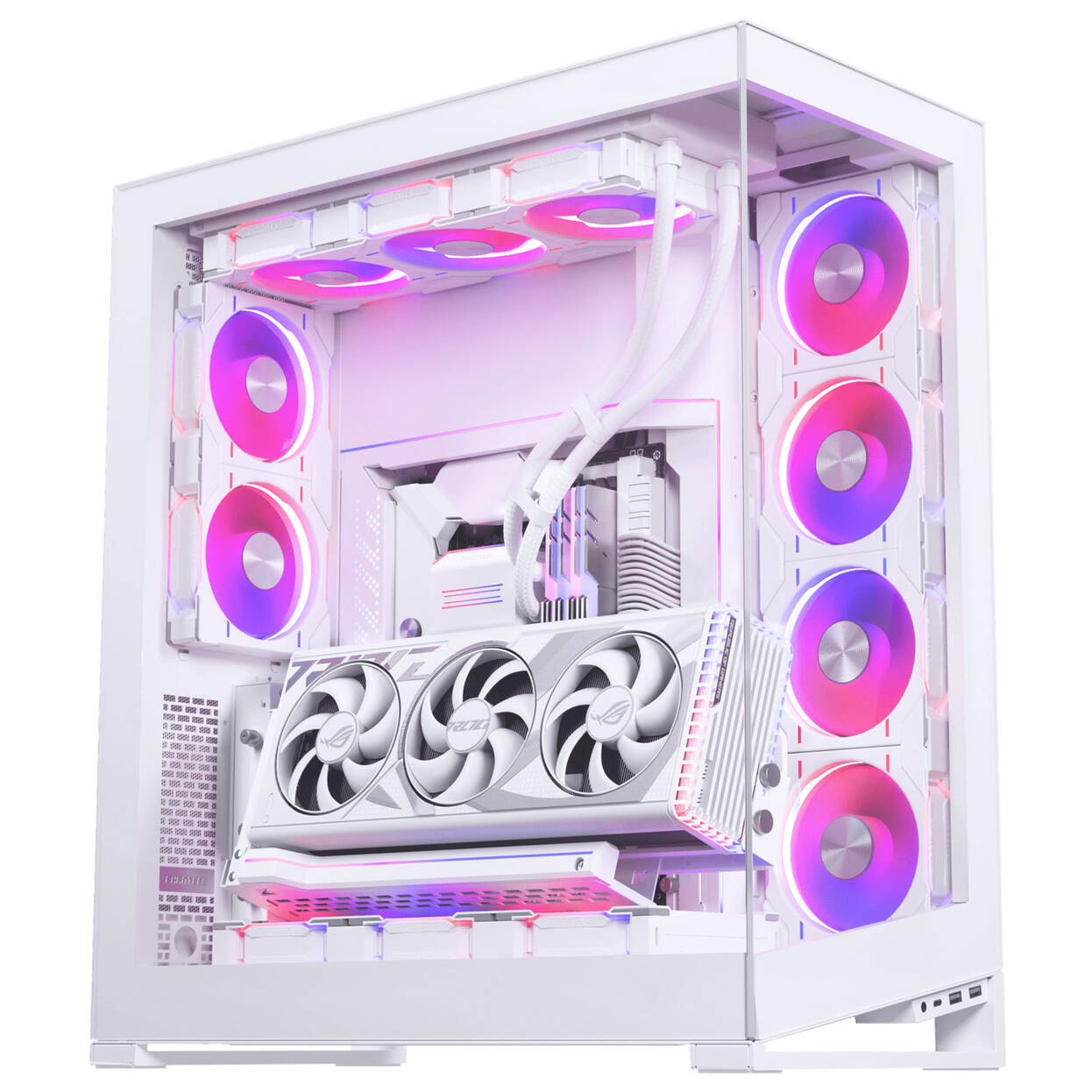 Phanteks Premium PCIe Gen 5 Vertical GPU Bracket, DRGB, with PCIe 5.0 Riser Cable - 220mm, white
