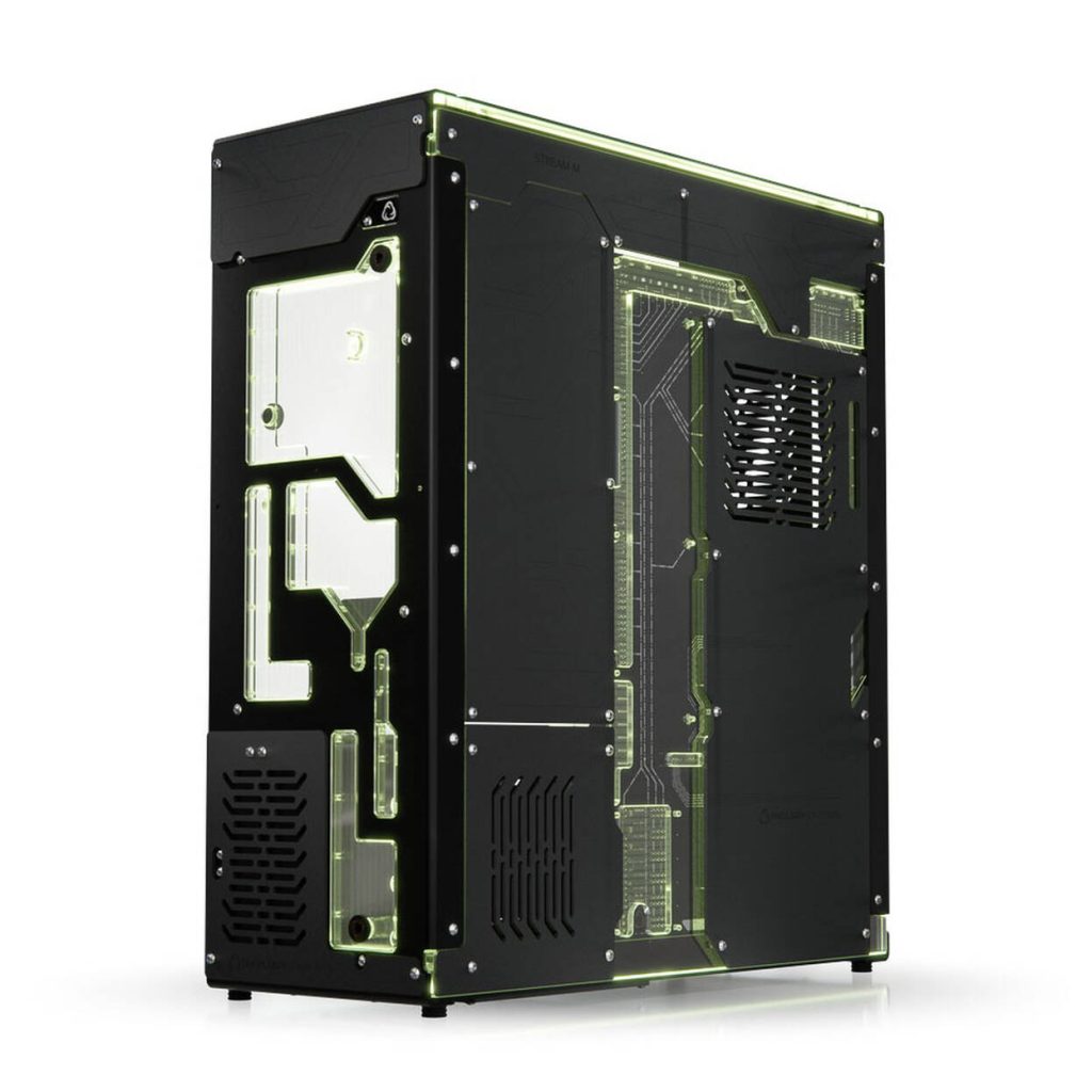 Singularity Computers Stream-M Water Cooling PC Case, Full Tower, XL-ATX, RGB - black