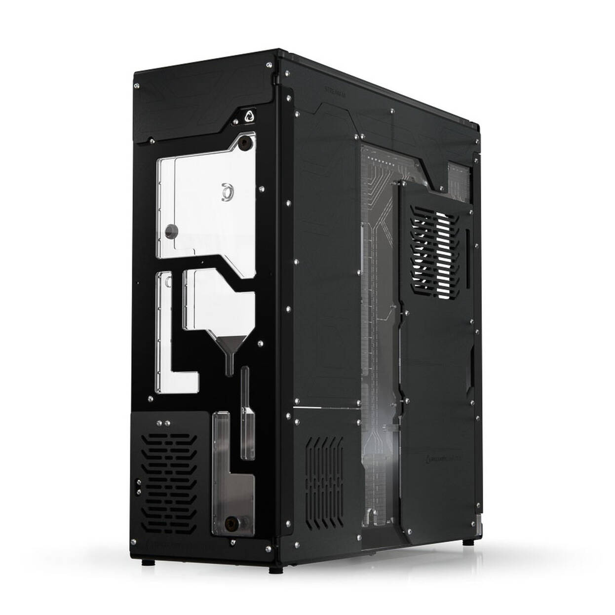 Singularity Computers Stream-M Water Cooling PC Case, Full Tower, XL-ATX, RGB - black