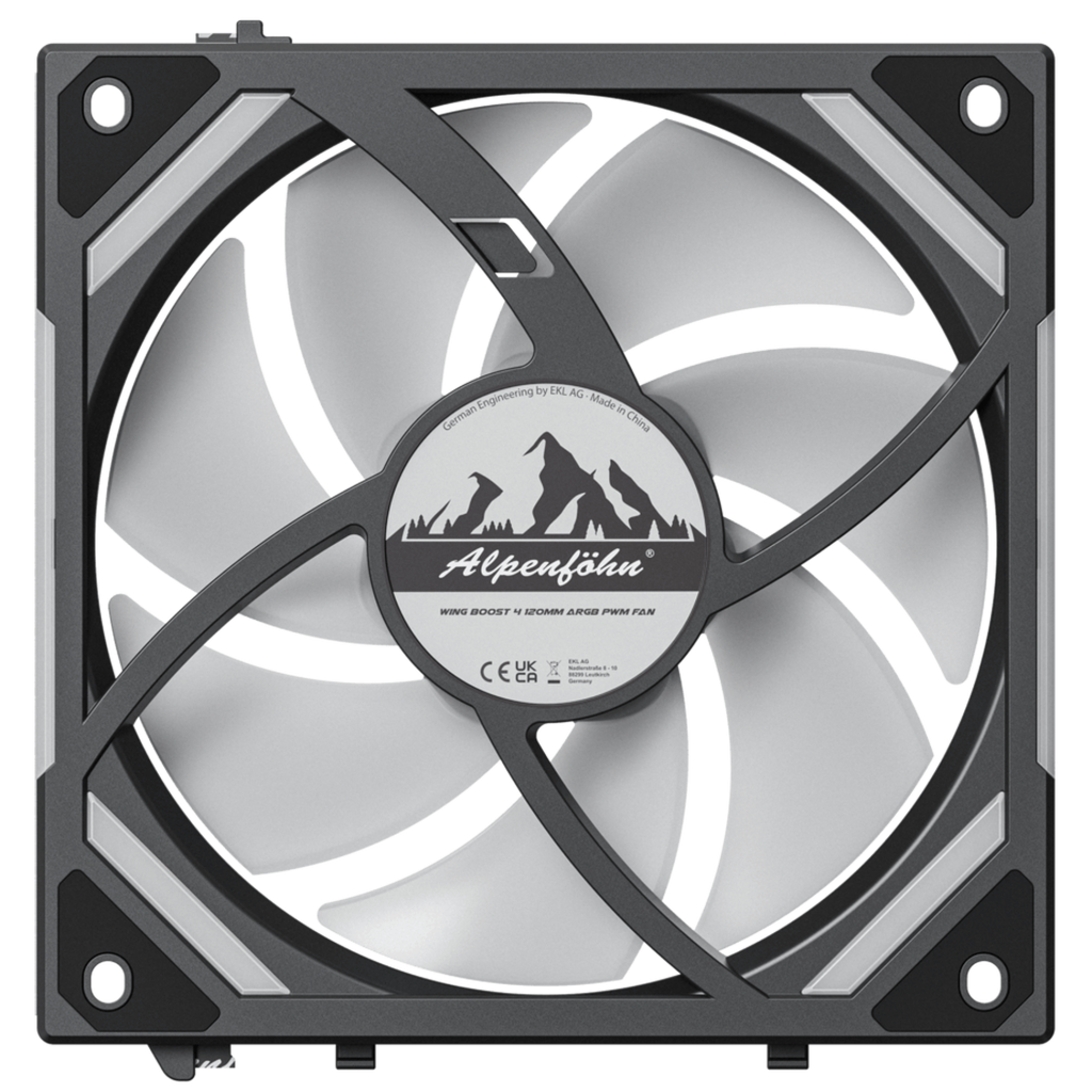 Alpenfohn WingBoost 4 PWM Fan, RGB - 3-Pack, 120mm, black