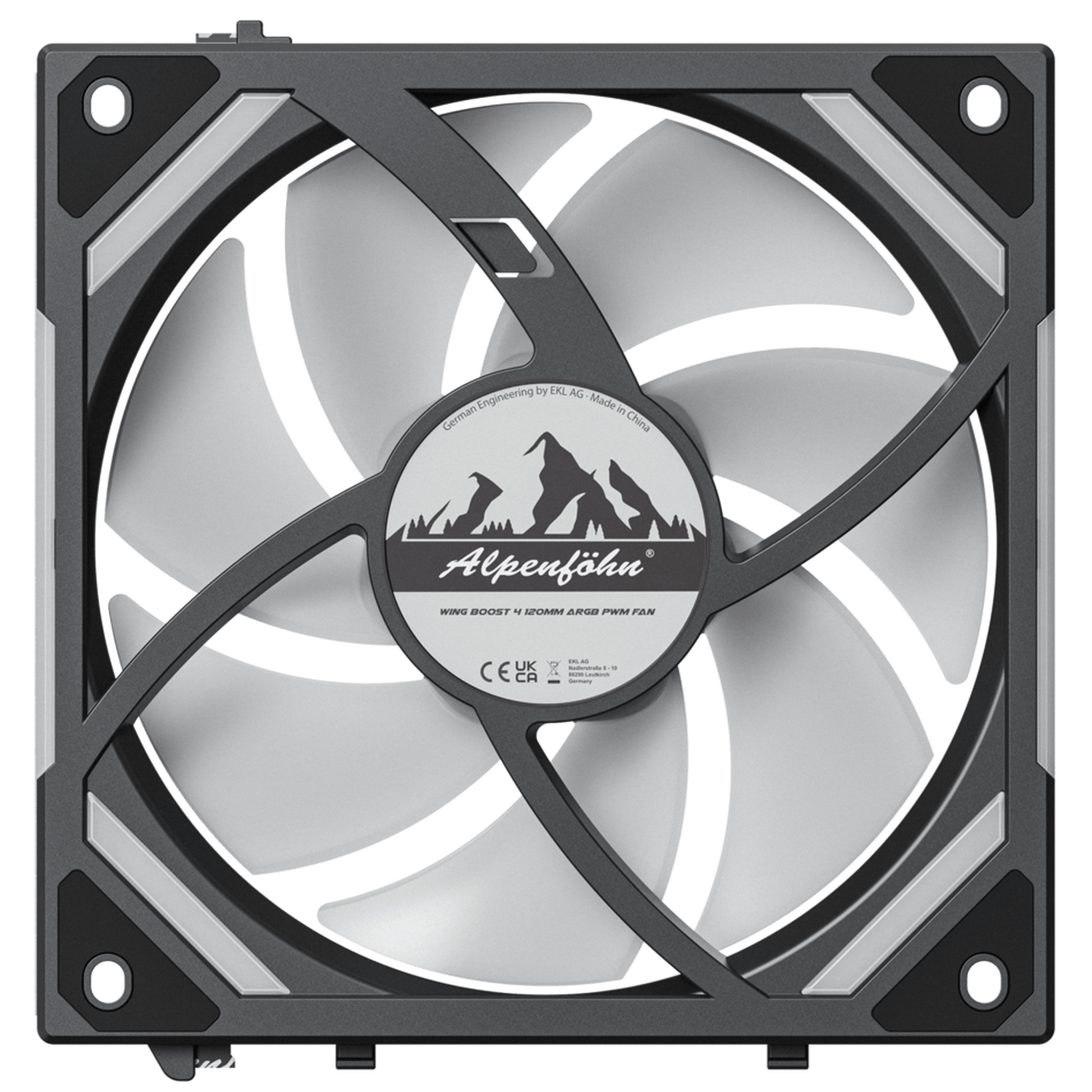Alpenfohn WingBoost 4 PWM Fan, RGB - 3-Pack, 120mm, black