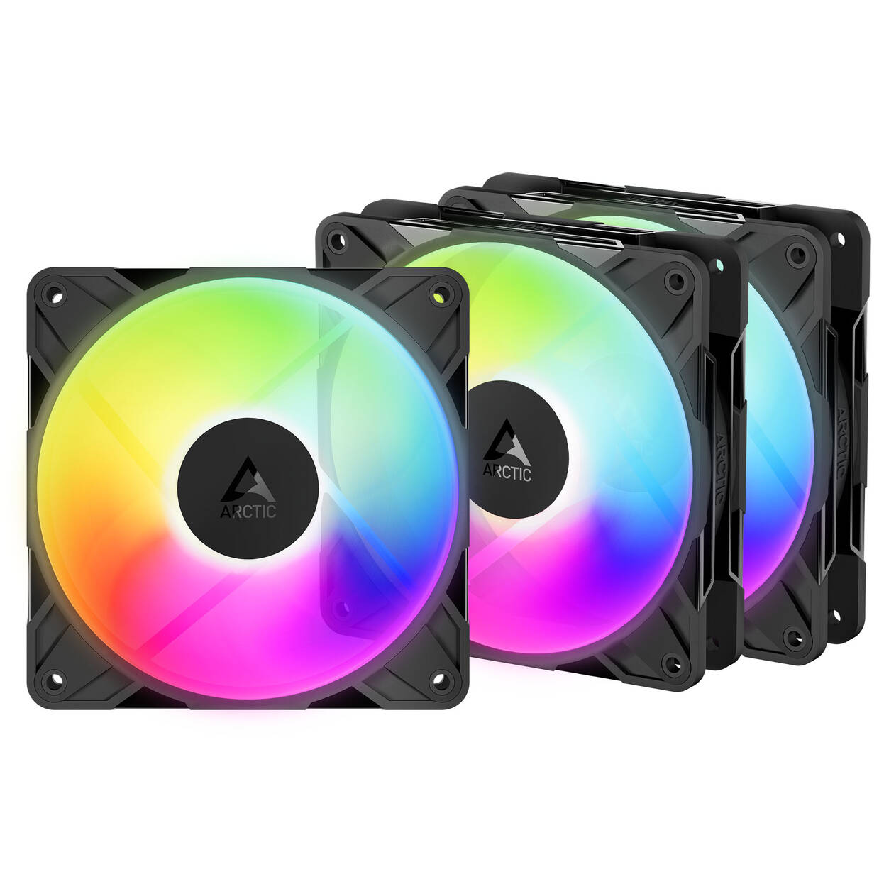ARCTIC P12 Pro Reverse A-RGB PWM Fan - 120mm, black, pack of 3