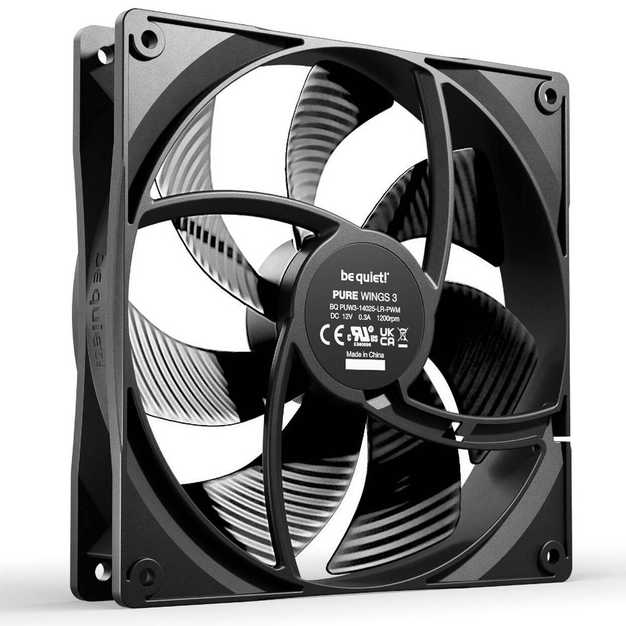 be quiet! Pure Wings 3 Fans, PWM - black, 140mm, pack of 3