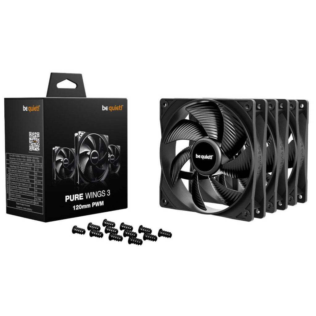 be quiet! Pure Wings 3 Fans, PWM - black, 120mm, pack of 3