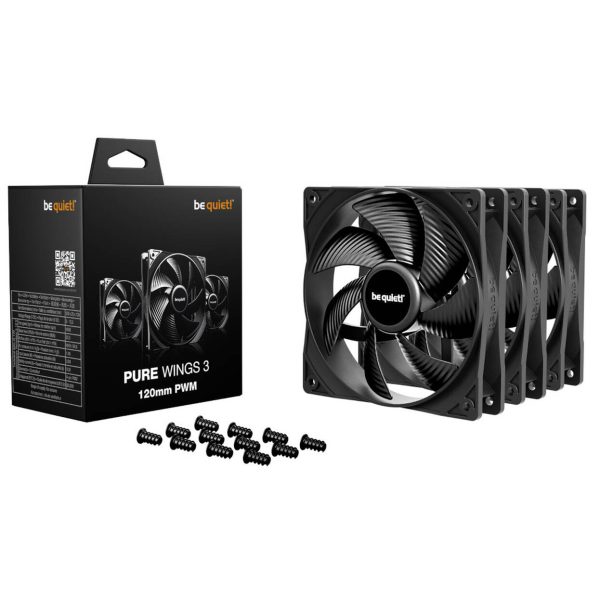 be quiet! Pure Wings 3 Fans, PWM – black, 120mm, pack of 3