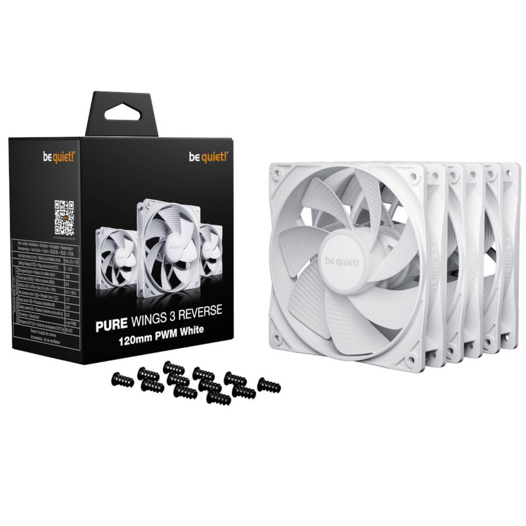 be quiet! Pure Wings 3 Fans, PWM, Reverse - 120mm, white, pack of 3