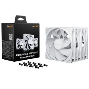 be quiet! Pure Wings 3 Fans, PWM, Reverse - 120mm, white, pack of 3