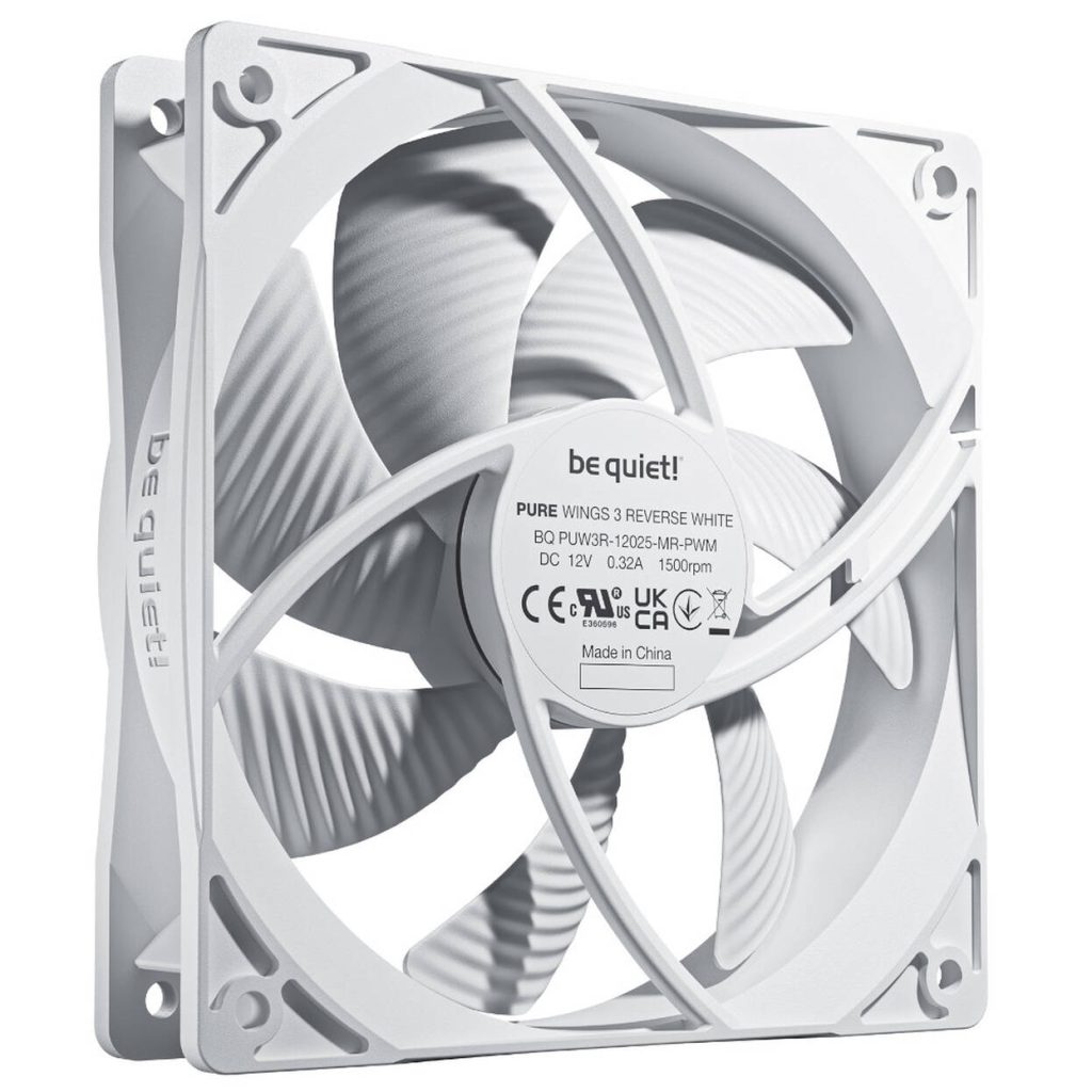 be quiet! Pure Wings 3 Fans, PWM, Reverse - 120mm, white, pack of 3