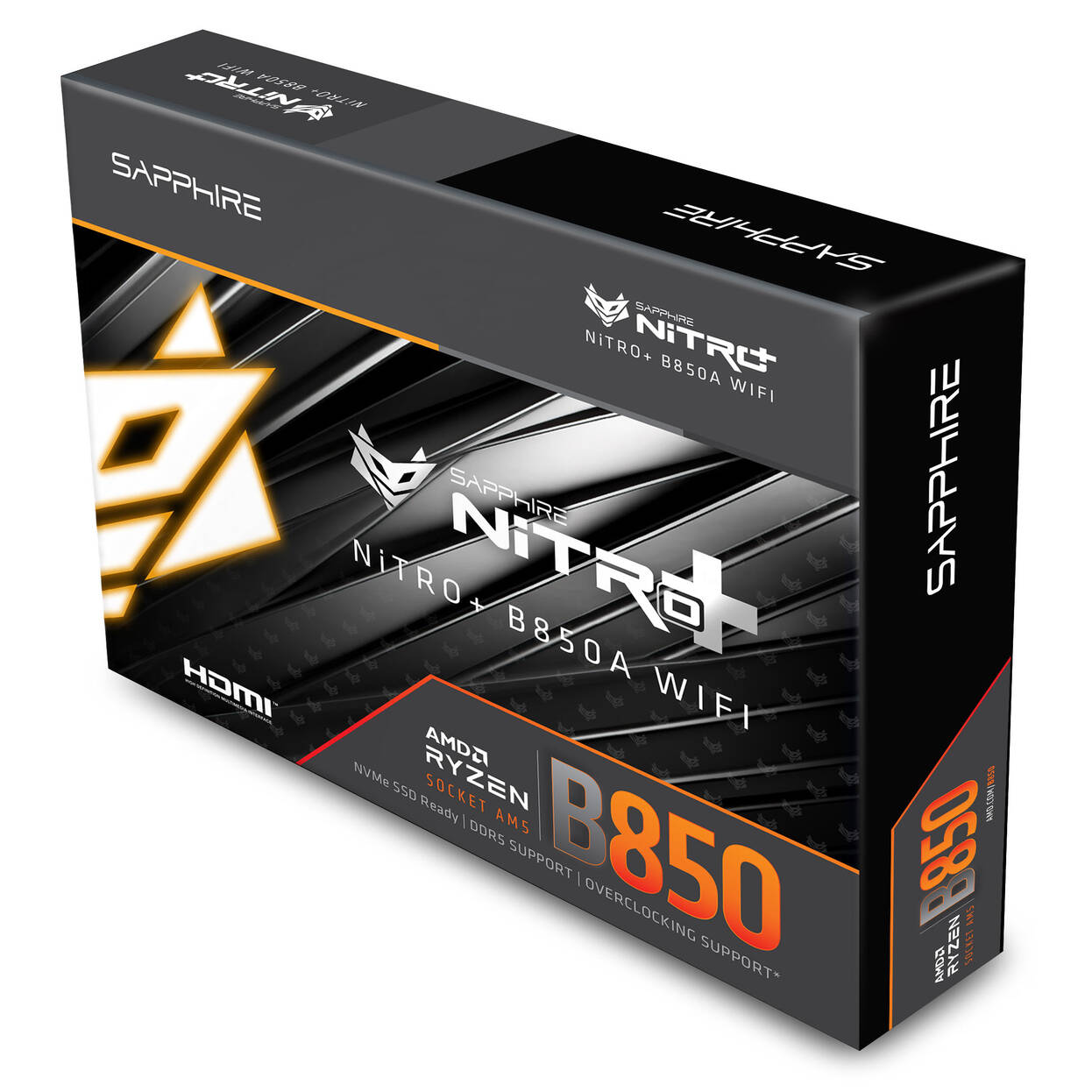 Sapphire Nitro+ B850A WiFi 7 motherboard, Socket AM5, AMD B850, ATX, DDR5