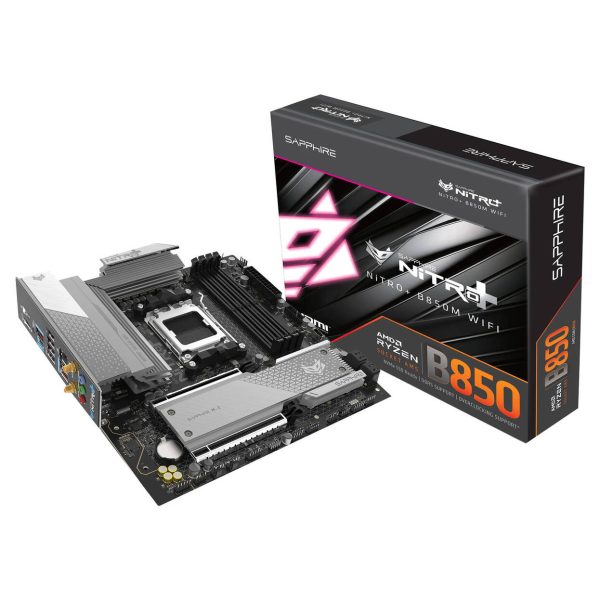 Sapphire Nitro+ B850M WiFi Motherboard, Socket AM5, AMD B850, mATX, DDR5